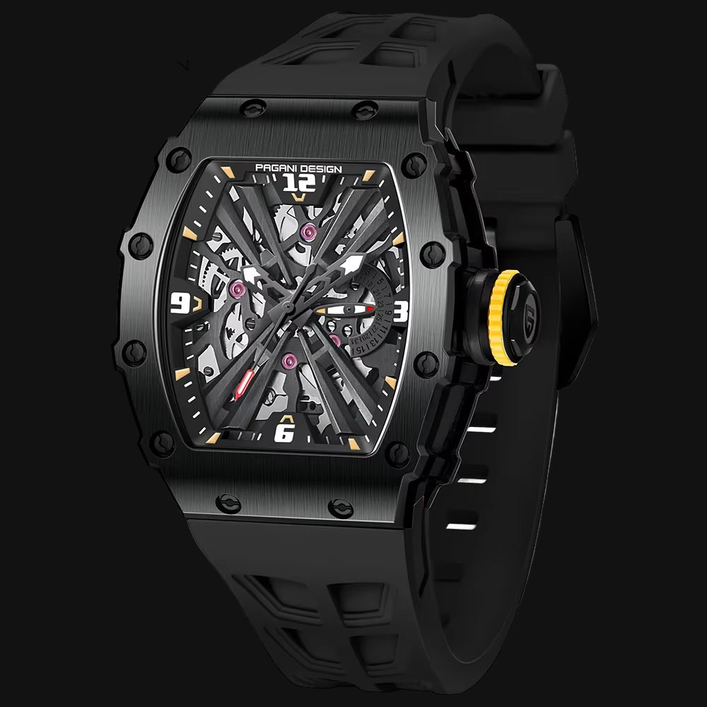 2024 Luxury Mens Quartz Watches Barrel Shape Waterproof Wrist Watch for Men VH65 Silicone Luminous Sapphire Mirror