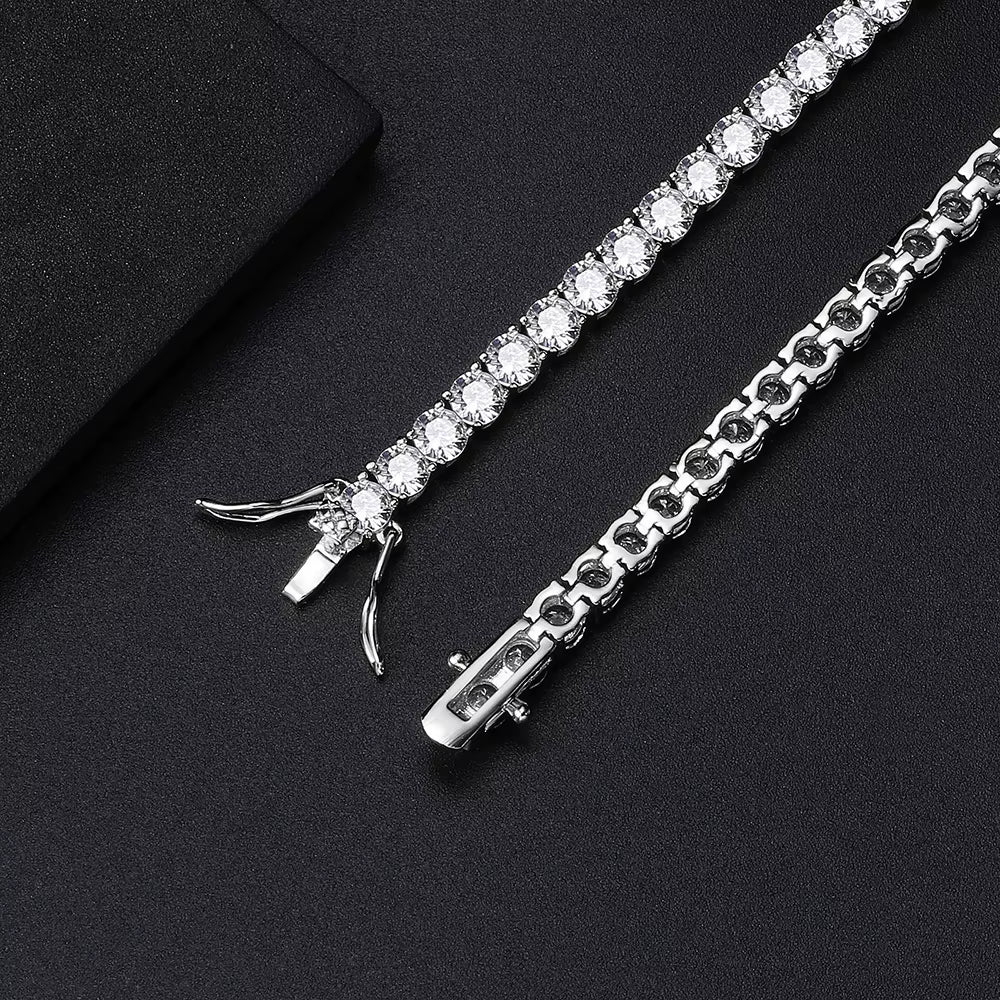 Factory Price D VVS1 Moissanite Tennis Bracelet 925 Sterling Silver Single Row Classics with GRA Bracelets for Women Man Jewelry