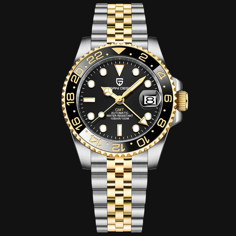 Top Brand Men Mechanical Wristwatches Luxurys Ceramic Bezel GMT Watches Automatic 100M Waterproof Watch for Men