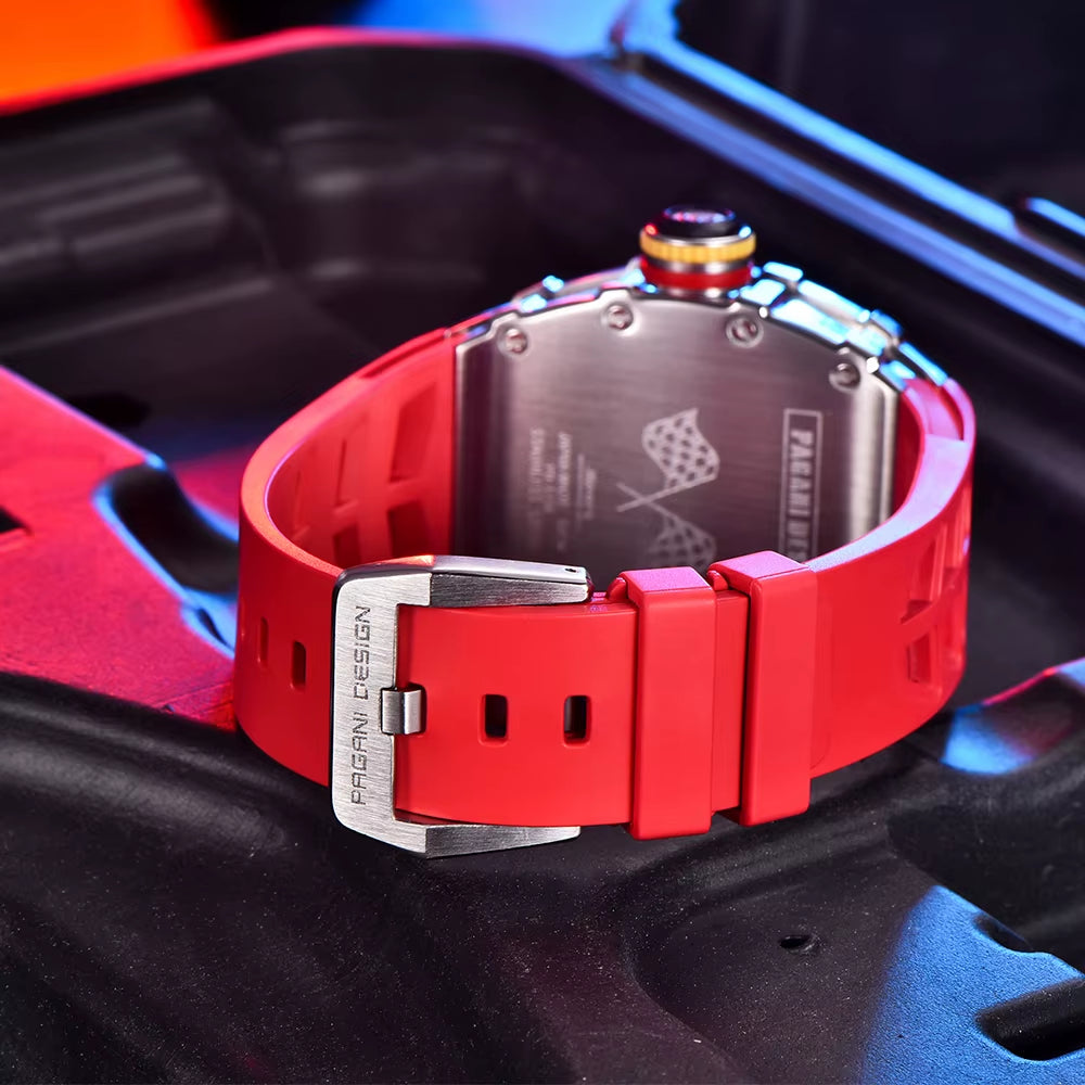 2024 Luxury Mens Quartz Watches Barrel Shape Waterproof Wrist Watch for Men VH65 Silicone Luminous Sapphire Mirror