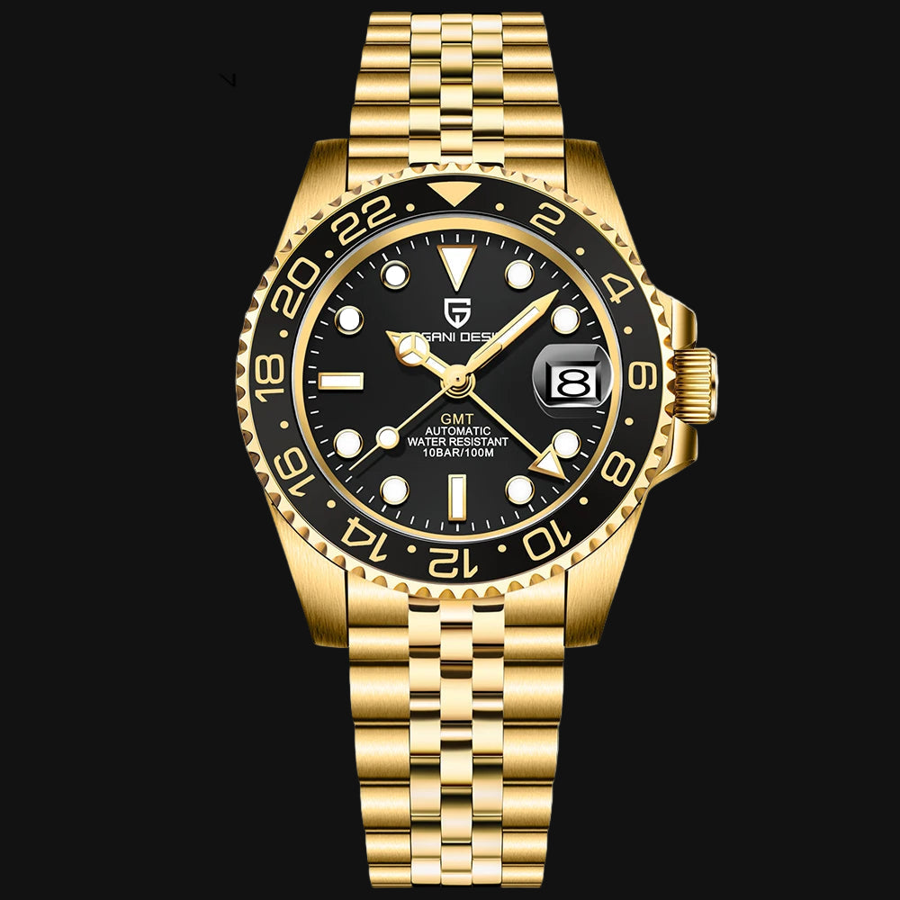 Top Brand Men Mechanical Wristwatches Luxurys Ceramic Bezel GMT Watches Automatic 100M Waterproof Watch for Men