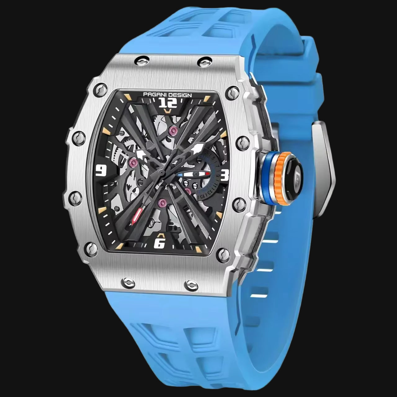 2024 Luxury Mens Quartz Watches Barrel Shape Waterproof Wrist Watch for Men VH65 Silicone Luminous Sapphire Mirror