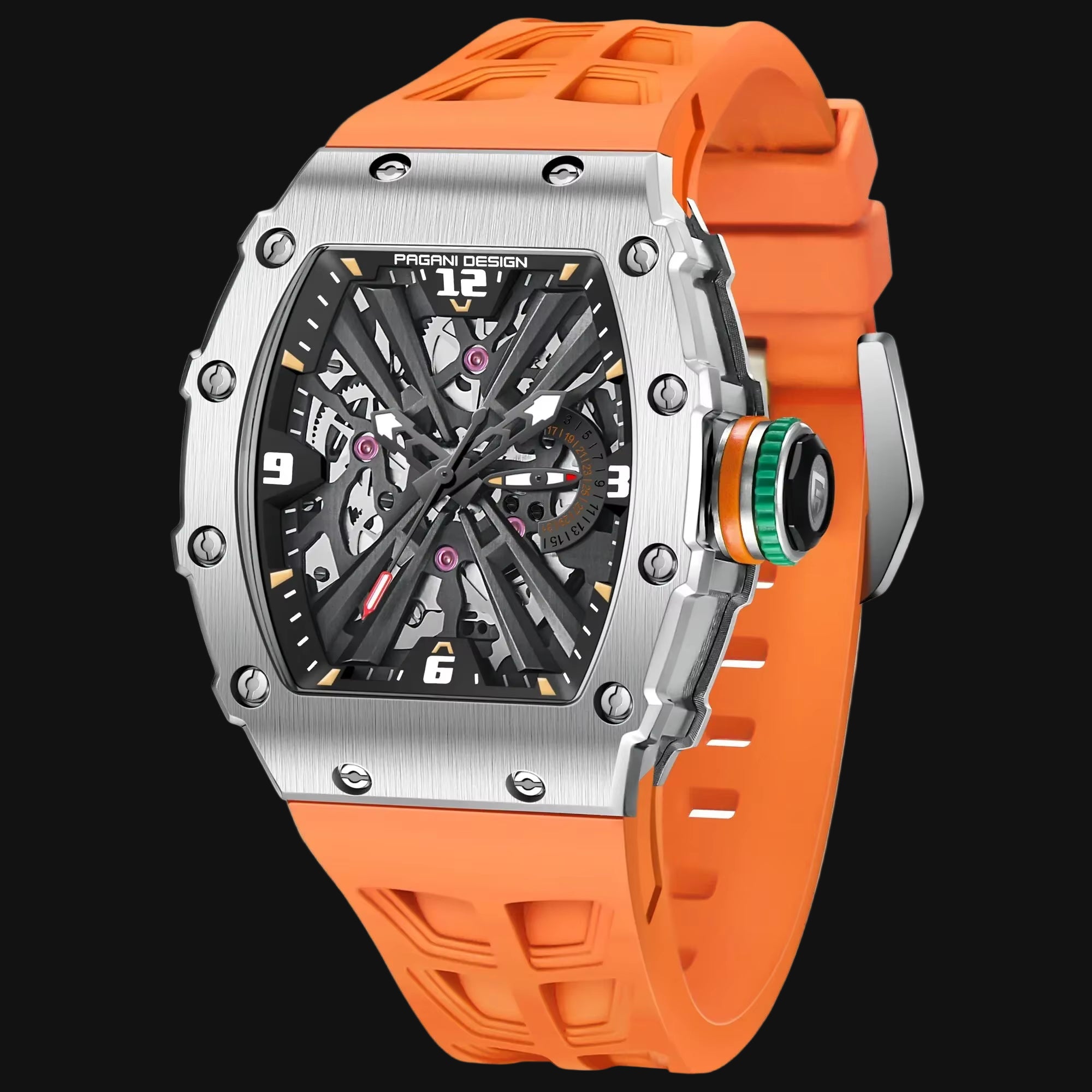 2024 Luxury Mens Quartz Watches Barrel Shape Waterproof Wrist Watch for Men VH65 Silicone Luminous Sapphire Mirror