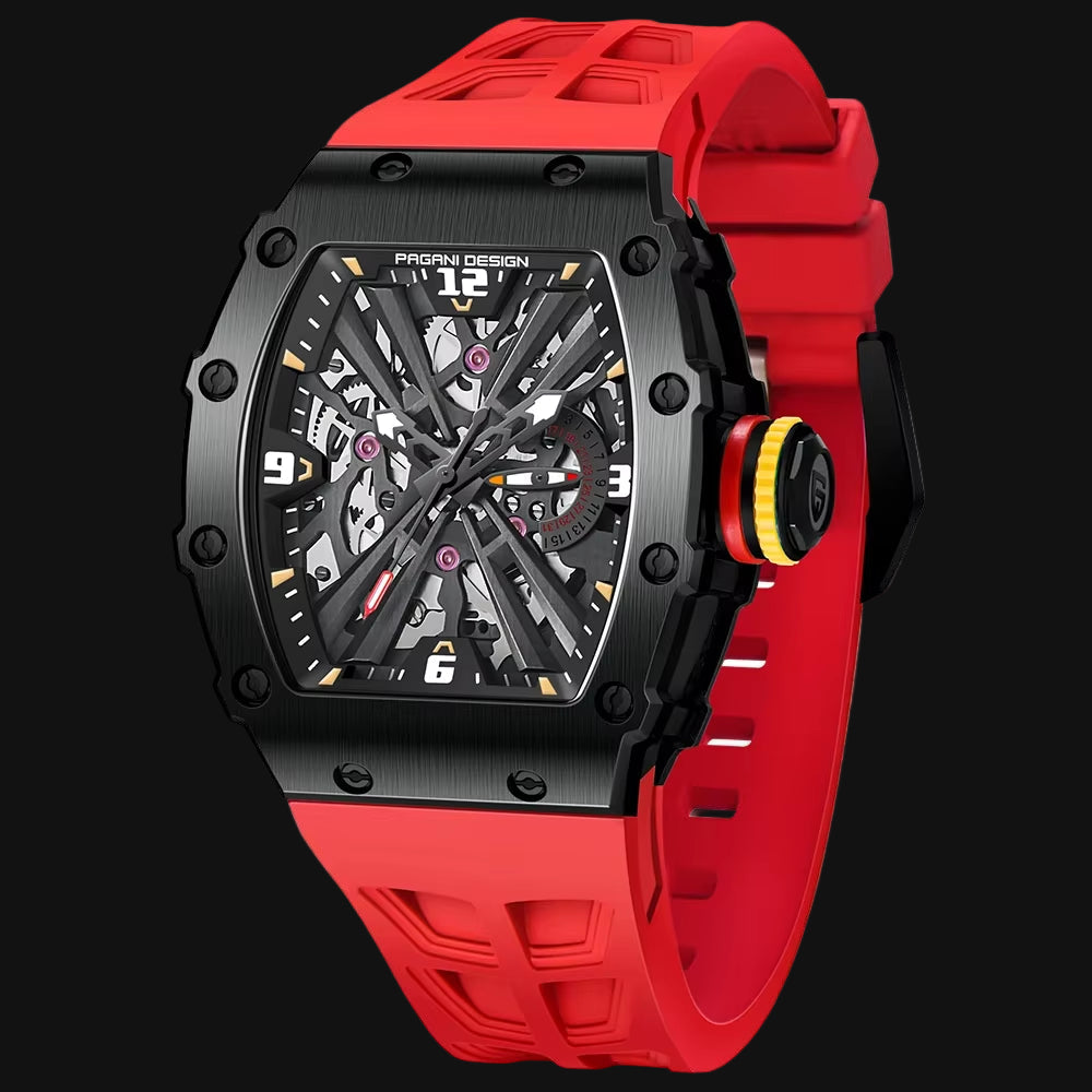 2024 Luxury Mens Quartz Watches Barrel Shape Waterproof Wrist Watch for Men VH65 Silicone Luminous Sapphire Mirror