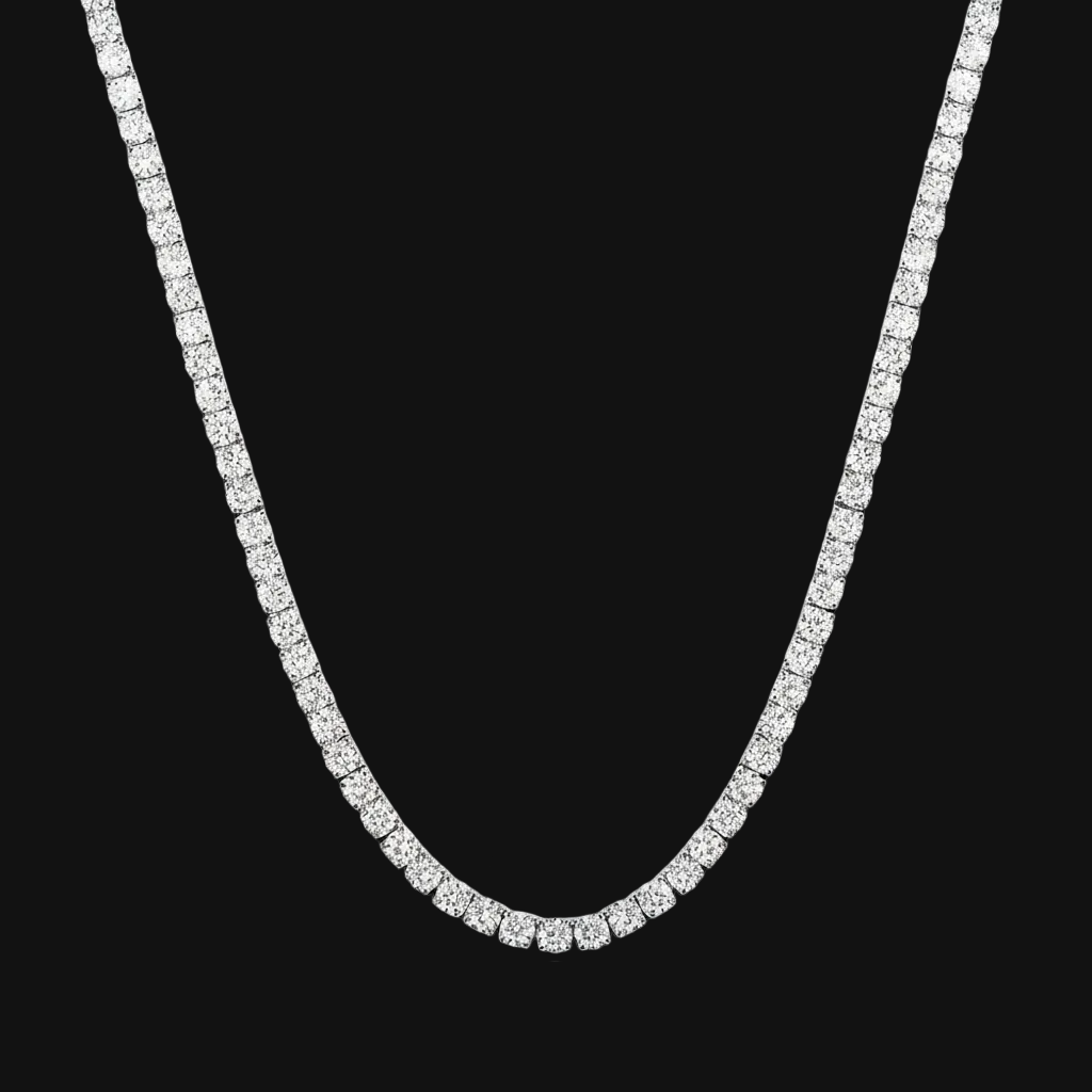 Collier tennis en moissanite — pierres 3 mm / 4 mm / 5 mm