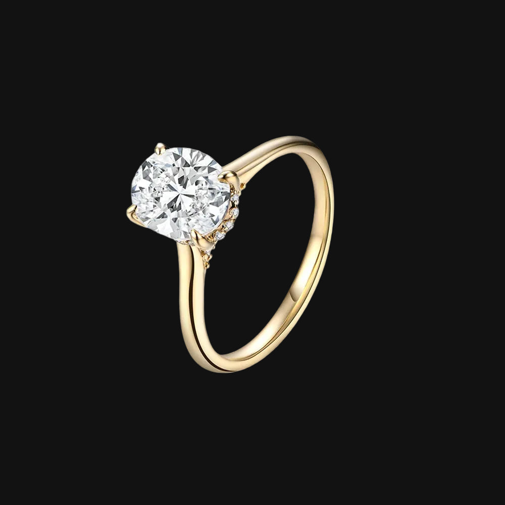 Bague en moissanite — coupe ovale 9×7 mm (2 CT)