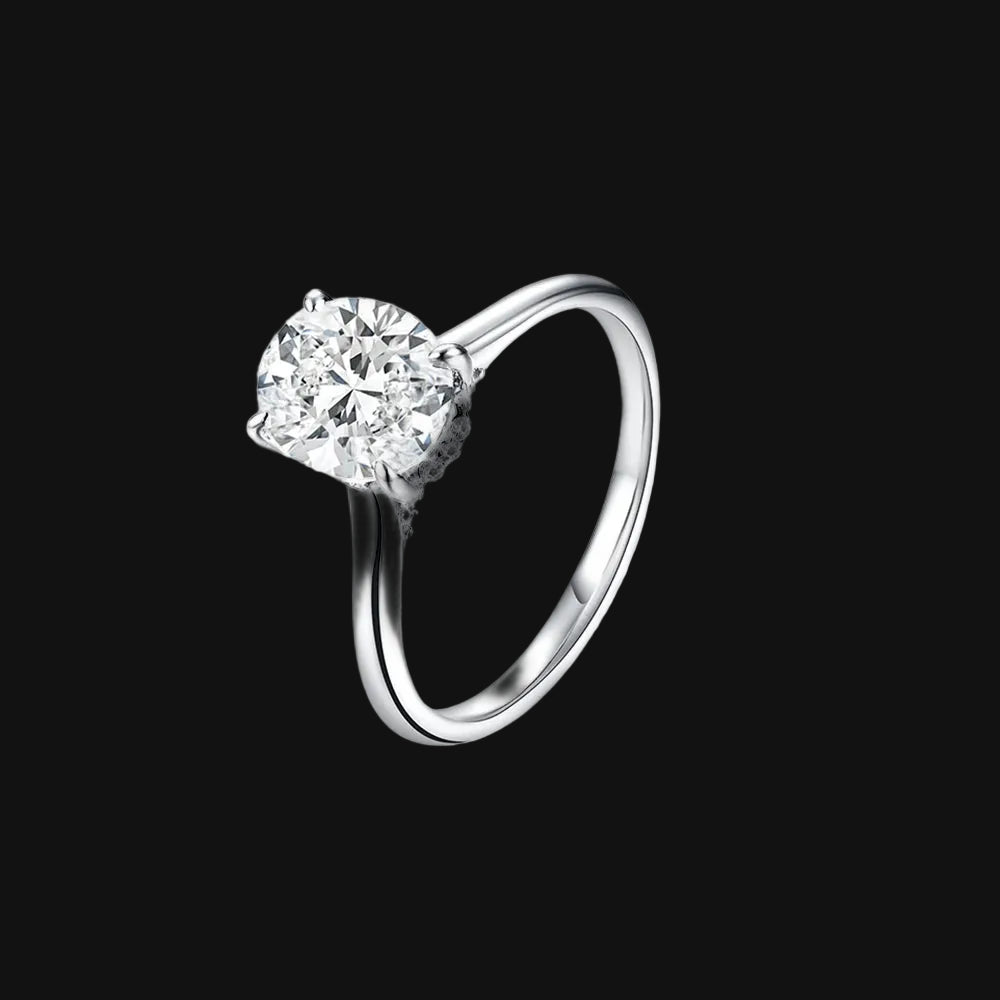 Bague en moissanite — coupe ovale 9×7 mm (2 CT)