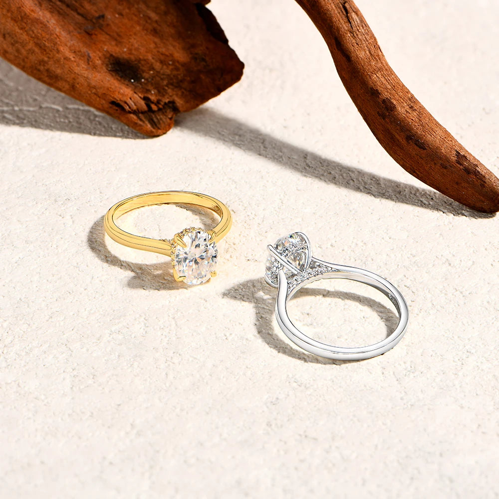 Bague en moissanite — coupe ovale 9×7 mm (2 CT)