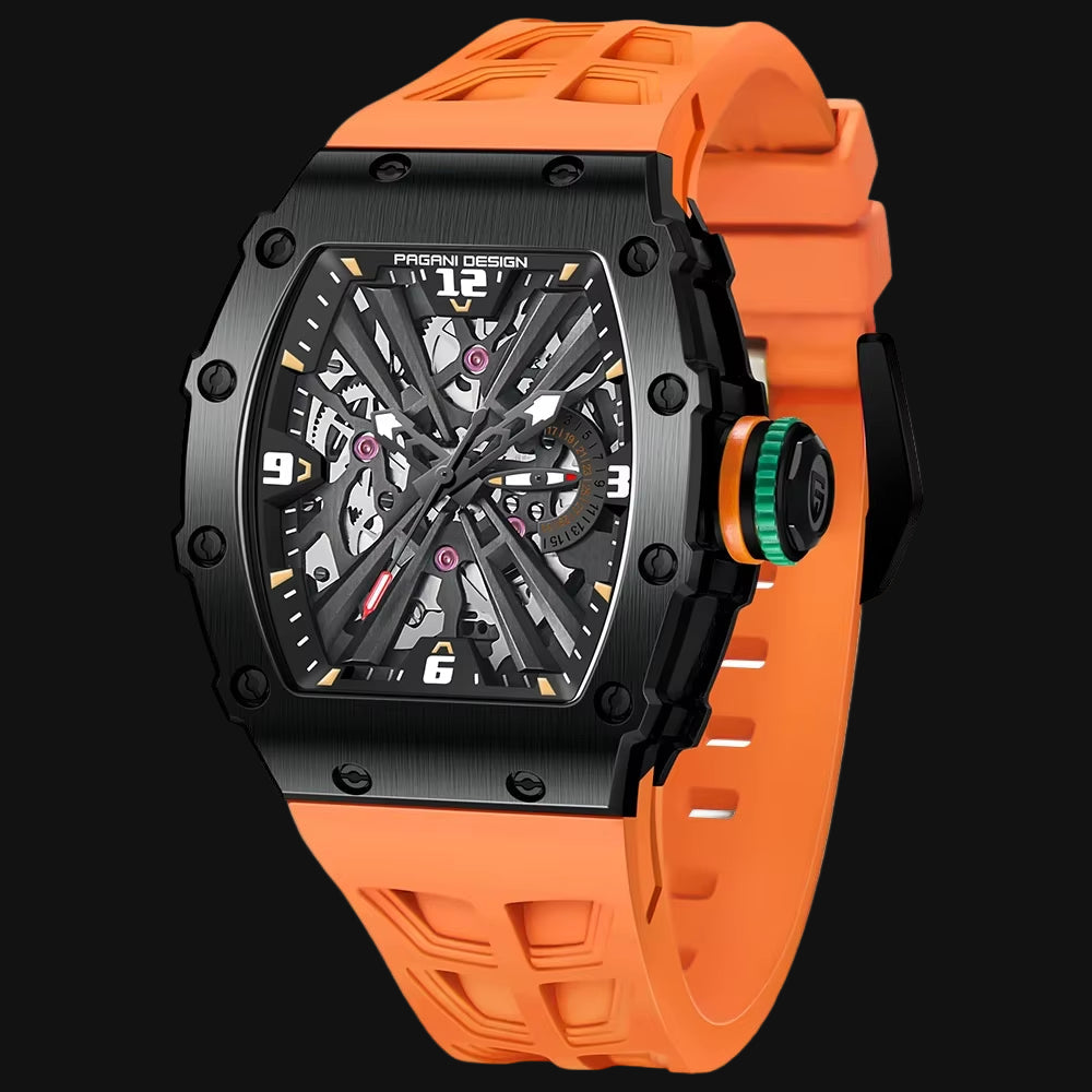 2024 Luxury Mens Quartz Watches Barrel Shape Waterproof Wrist Watch for Men VH65 Silicone Luminous Sapphire Mirror
