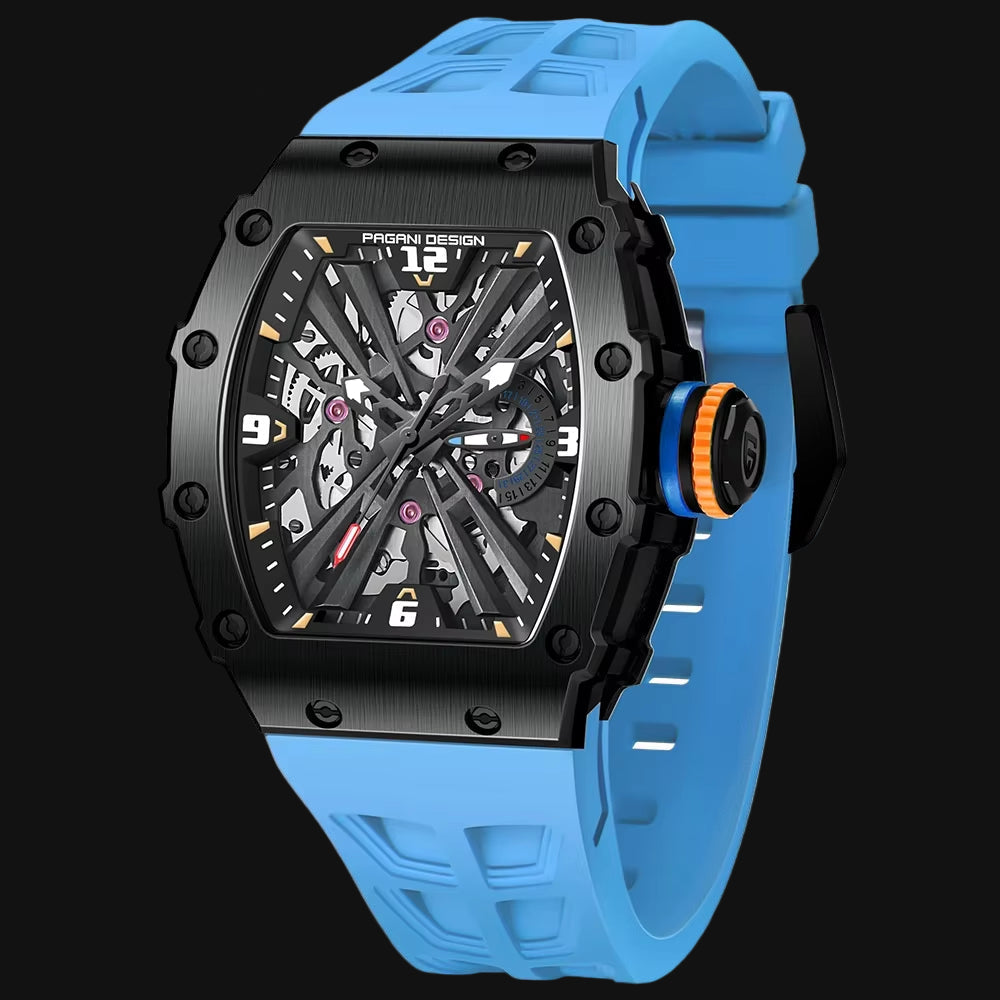 2024 Luxury Mens Quartz Watches Barrel Shape Waterproof Wrist Watch for Men VH65 Silicone Luminous Sapphire Mirror