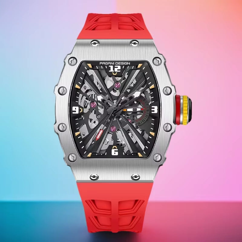 2024 Luxury Mens Quartz Watches Barrel Shape Waterproof Wrist Watch for Men VH65 Silicone Luminous Sapphire Mirror