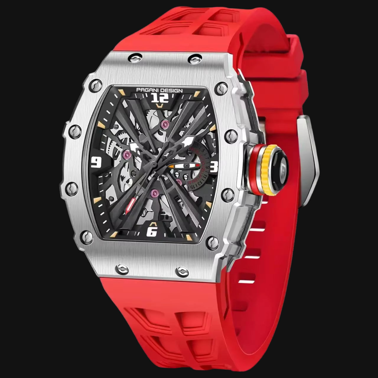 2024 Luxury Mens Quartz Watches Barrel Shape Waterproof Wrist Watch for Men VH65 Silicone Luminous Sapphire Mirror