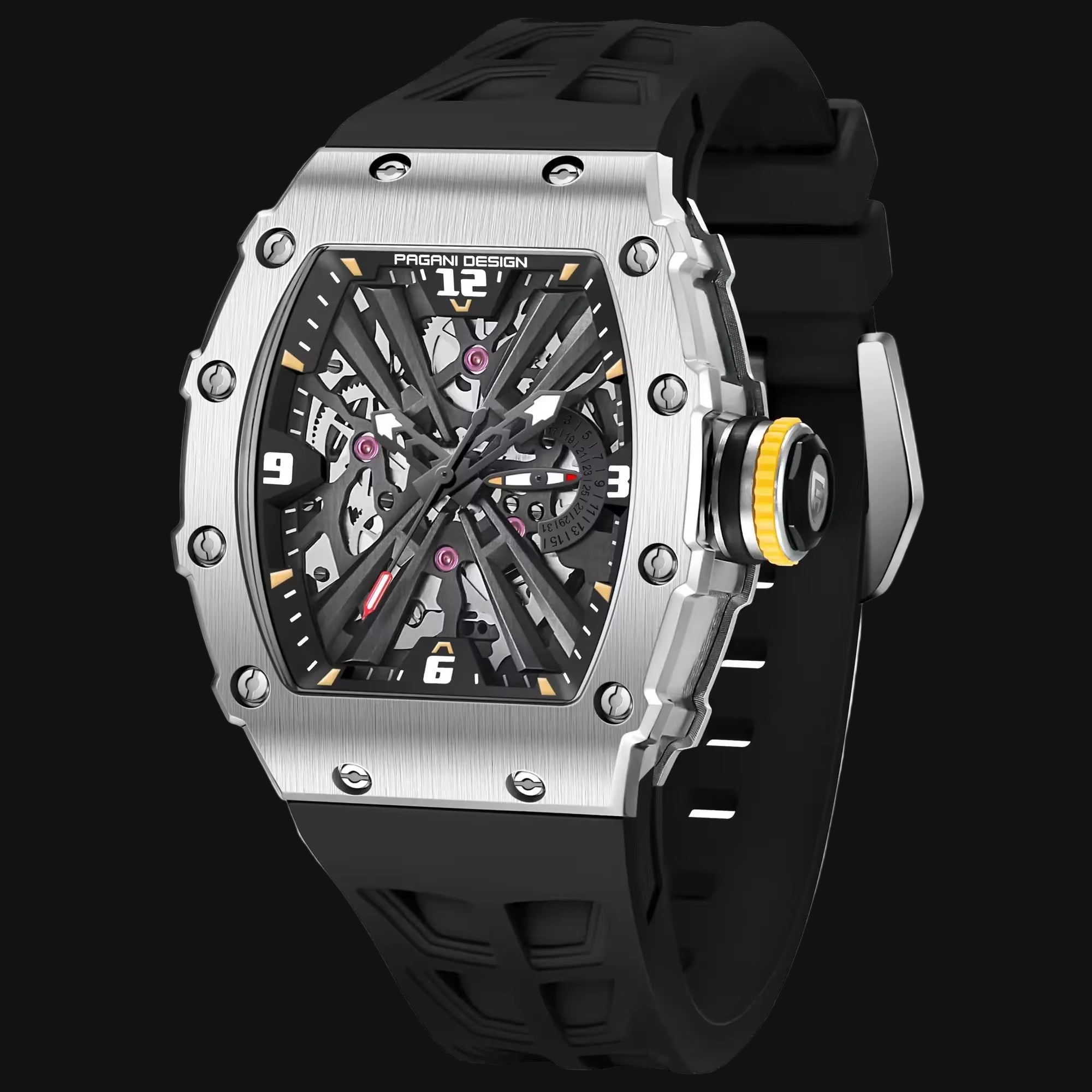 2024 Luxury Mens Quartz Watches Barrel Shape Waterproof Wrist Watch for Men VH65 Silicone Luminous Sapphire Mirror